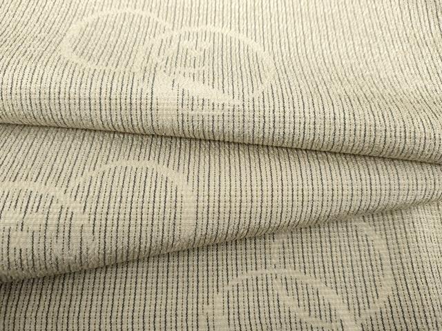 平和屋着物●本塩沢　南天枝葉丸文　正絹　逸品　AABK6434cs