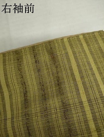 平和屋着物●上質な紬　横段文　正絹　逸品　AABK6436cs