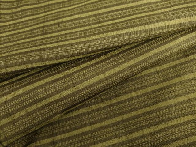 平和屋着物●上質な紬　横段文　正絹　逸品　AABK6436cs
