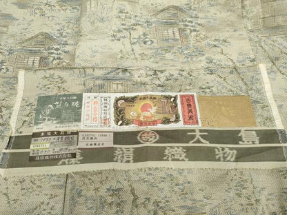 平和屋着物●都喜ヱ門　本場大島紬　白大島　総絣　民芸趣向　藤絹織物謹製　証紙付き　正絹　逸品　未使用　AABK6437cs