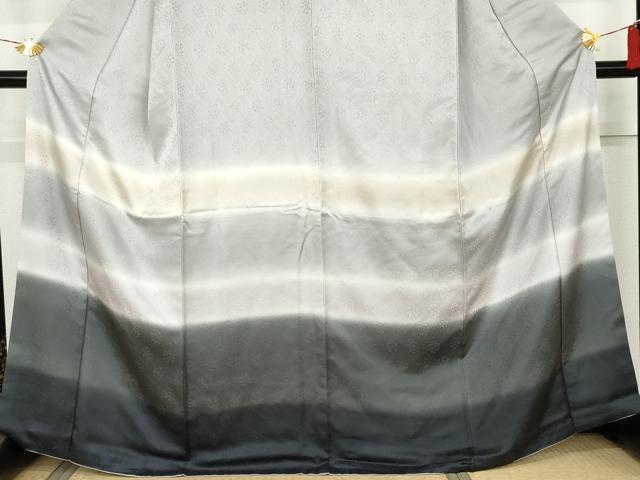 平和屋着物●訪問着　横段文　暈し染め　正絹　逸品　AABK6438cs