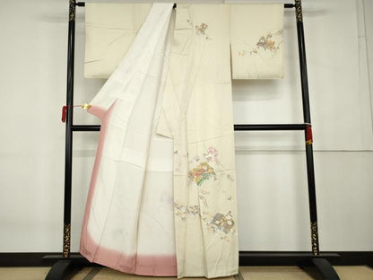 平和屋着物●訪問着　冊子花文　金彩　正絹　逸品　未使用　AABK6450cs