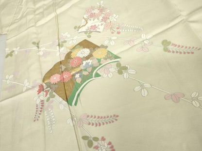 平和屋着物●訪問着　冊子花文　金彩　正絹　逸品　未使用　AABK6450cs
