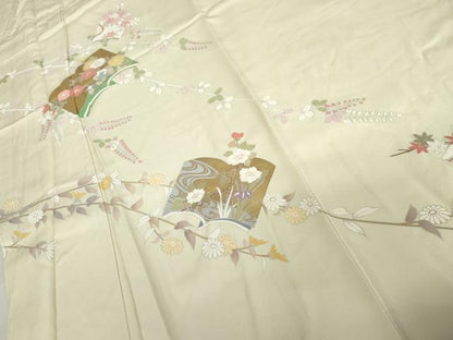 平和屋着物●訪問着　冊子花文　金彩　正絹　逸品　未使用　AABK6450cs