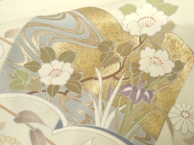 平和屋着物●訪問着　冊子花文　金彩　正絹　逸品　未使用　AABK6450cs