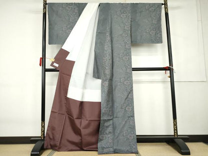 平和屋着物●本場大島紬　枝花文　やまと誂製　正絹　逸品　未使用　AABK6457cs