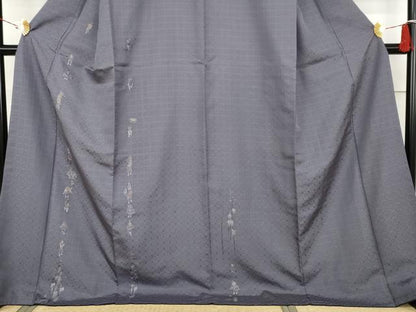 平和屋着物●訪問着　お召地　総刺繍　人物文　金糸　ロング丈　正絹　逸品　AABK6459cs