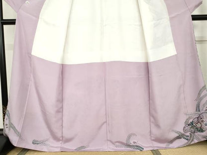 平和屋着物●伝統工芸士　京友禅染色作家　田家鬼彩　ぜんまい紬　訪問着　辻が花　暈し染め　まるやま扱い　正絹　逸品　AABK6460cs