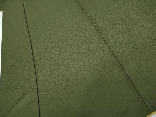 平和屋着物●豪華振袖　氷割れ地紋　色無地　青鈍色　正絹　逸品　AABK6462cs