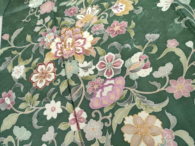 平和屋着物●京の名門　じゅらく謹製　訪問着　駒刺繍　大和貝紫　更紗花文　正絹　逸品　AABK6466cs