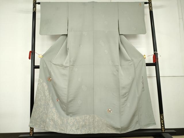 平和屋着物●友禅作家の巨匠　浅井青仁　訪問着　花丸文　金彩　正絹　逸品　AABK6467cs