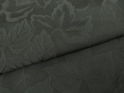 平和屋着物●上質な色無地　蔦の葉地紋　黒色　正絹　逸品　AABK6468cs