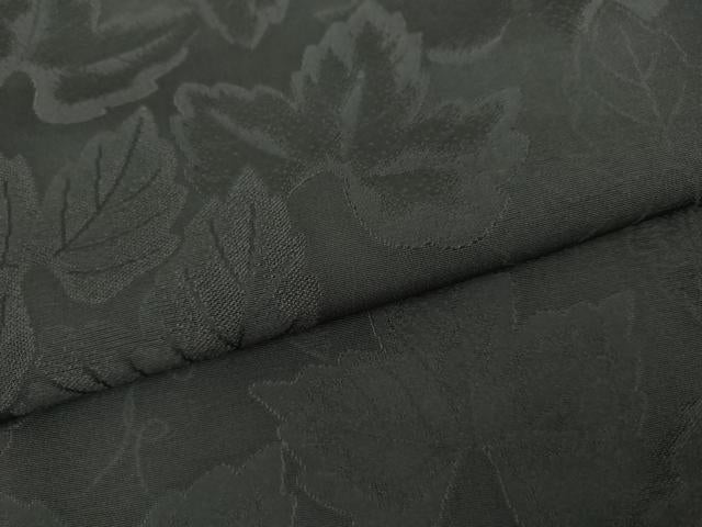 平和屋着物●上質な色無地　蔦の葉地紋　黒色　正絹　逸品　AABK6468cs