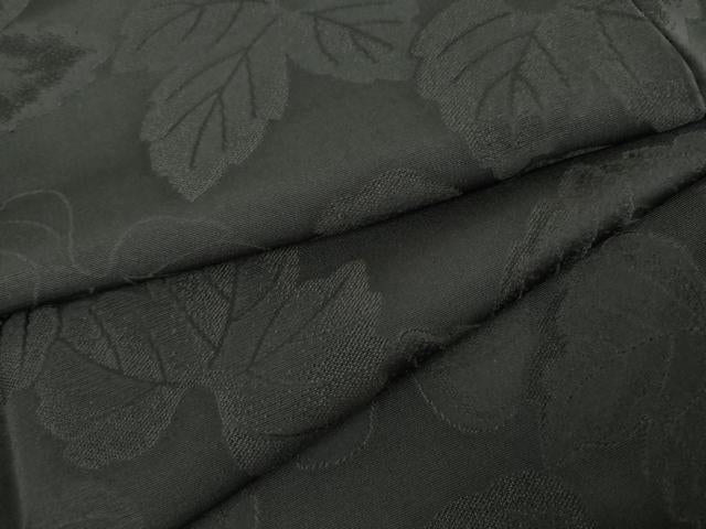平和屋着物●上質な色無地　蔦の葉地紋　黒色　正絹　逸品　AABK6468cs