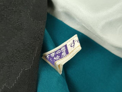 平和屋着物●上質な色無地　蔦の葉地紋　黒色　正絹　逸品　AABK6468cs