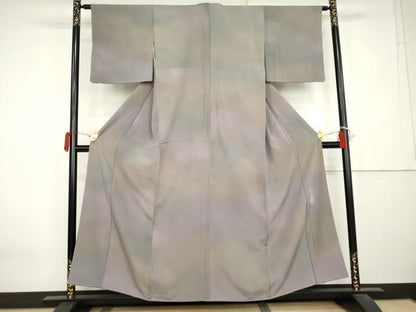 平和屋着物●染色作家　斉藤三才　小紋　霞文　暈し染め　正絹　逸品　AABK6472cs