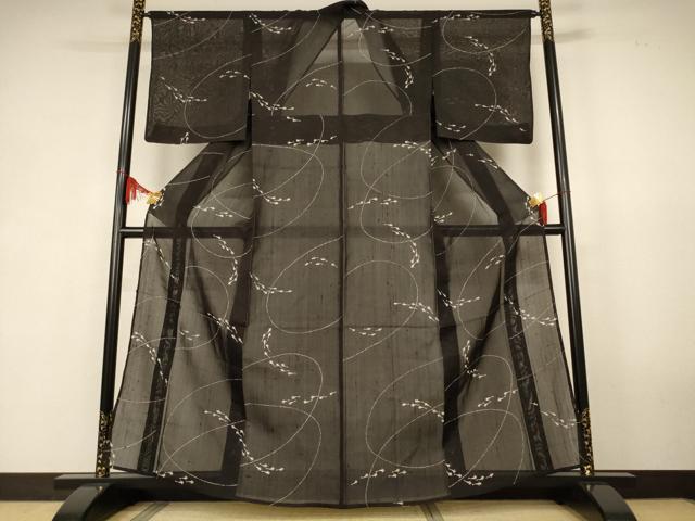 平和屋着物＊夏物　絹芭蕉　魚　さが美扱い　正絹　逸品　AABK6484jd