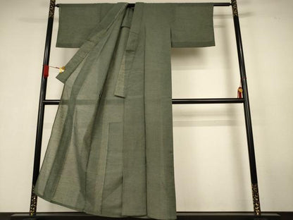 平和屋着物＊夏物　小紋　紗　霞文　洗える着物　AABK6485jd
