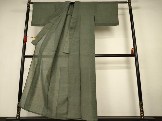 平和屋着物＊夏物　小紋　紗　霞文　洗える着物　AABK6485jd