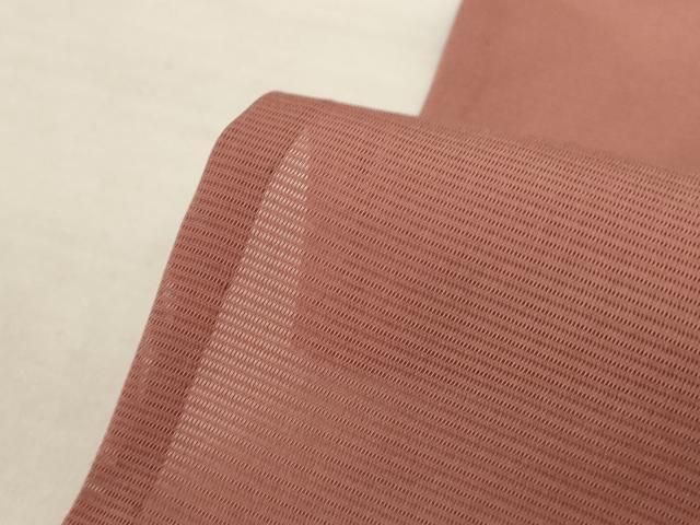平和屋着物＊夏物　色無地　絽　赭色　正絹　逸品　AABK6488jd