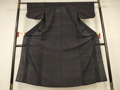 平和屋着物＊夏物　紗紬　霞文　正絹　逸品　AABK6490jd