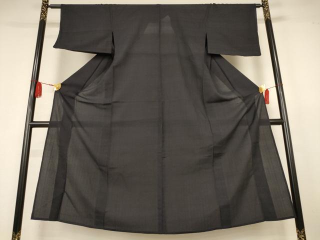 平和屋着物＊夏物　紗紬　縞　正絹　逸品　AABK6491jd