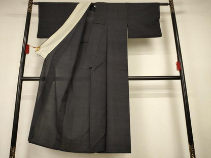 平和屋着物＊夏物　紗紬　縞　正絹　逸品　AABK6491jd
