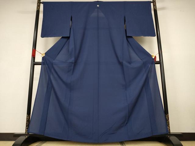 平和屋着物●夏物　色無地　絽　青褐色　正絹　逸品　AABK6493jd
