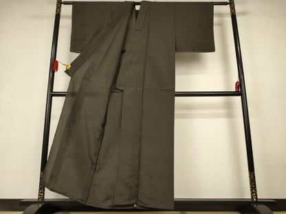 平和屋着物＊夏物　紗紬　縞　正絹　逸品　AABK6498jd