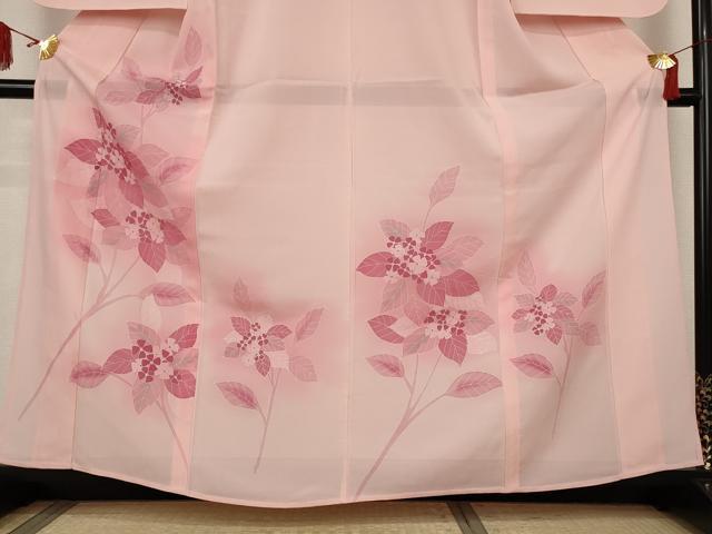 平和屋着物＊夏物　訪問着　絽　紫陽花　暈し染め　銀彩　正絹　逸品　AABK6506jd
