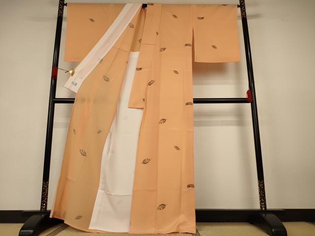 平和屋着物＊夏物　洗える最高級着物　＜英＞はなぶさ謹製　小紋　舞葉文　洗える着物　AABK6508jd