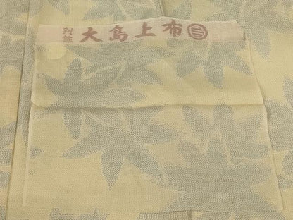 平和屋着物＊夏物　大島上布　舞葉文　反端付き　正絹　逸品　AABK6513jd