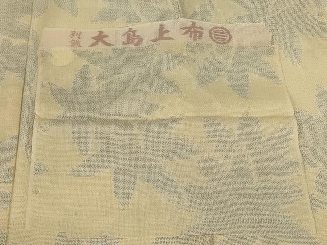 平和屋着物＊夏物　大島上布　舞葉文　反端付き　正絹　逸品　AABK6513jd