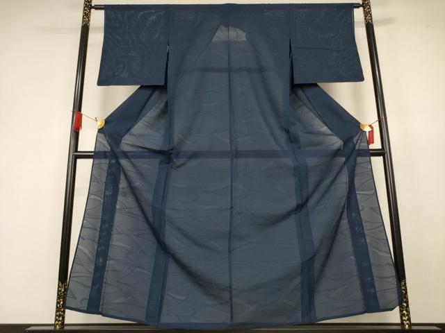 平和屋着物＊夏物　色無地　縦絽　幾何学紋紗　褐返色　正絹　逸品　AABK6515jd