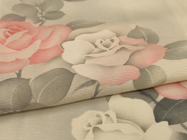 平和屋着物＊夏物　訪問着　絽　手描き　薔薇　暈し染め　正絹　逸品　AABK6518jd