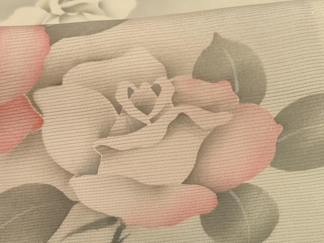 平和屋着物＊夏物　訪問着　絽　手描き　薔薇　暈し染め　正絹　逸品　AABK6518jd