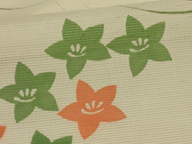 平和屋着物＊夏物　小紋　絽　芝花文　洗える着物　AABK6523jd