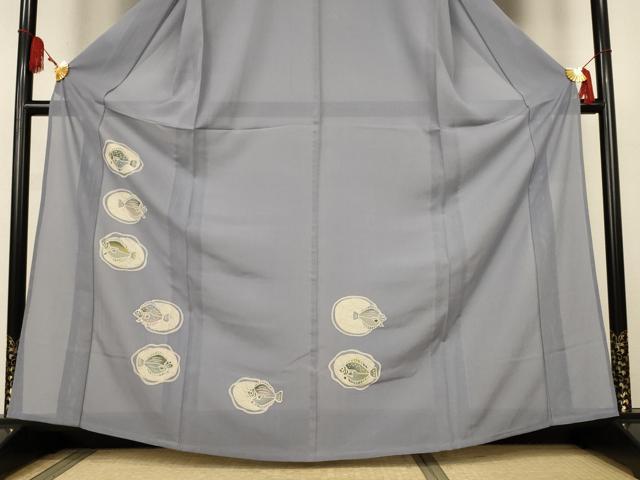 平和屋着物＊夏物　訪問着　絽　ろうけつ染め　魚　正絹　逸品　AABK6529jd