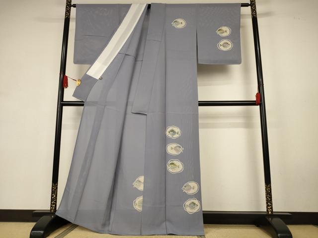 平和屋着物＊夏物　訪問着　絽　ろうけつ染め　魚　正絹　逸品　AABK6529jd