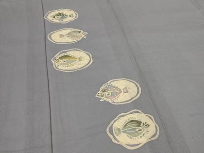 平和屋着物＊夏物　訪問着　絽　ろうけつ染め　魚　正絹　逸品　AABK6529jd