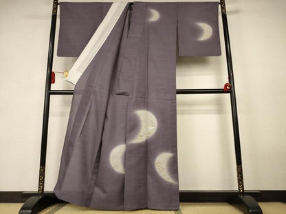 平和屋着物＊夏物　訪問着　変わり絽　刺繍　跳び兎　月　暈し染め　金糸　金彩　正絹　逸品　AABK6535jd
