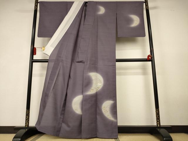 平和屋着物＊夏物　訪問着　変わり絽　刺繍　跳び兎　月　暈し染め　金糸　金彩　正絹　逸品　AABK6535jd