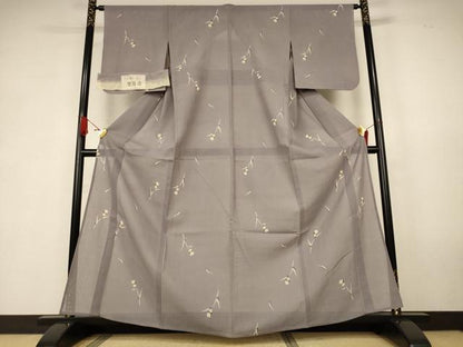 平和屋着物＊夏物 人間国宝 芹沢圭介一番弟子 下平清人 小紋 絽紬 型絵染 草花文 暈し染め 伊と幸 証紙付き 正絹 逸品 AABK6537jd