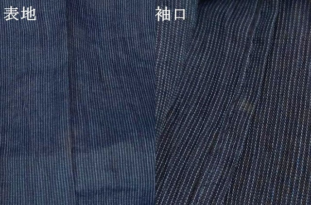 平和屋着物＊夏物　小紋　紗　縞　綿麻　AABK6539jd