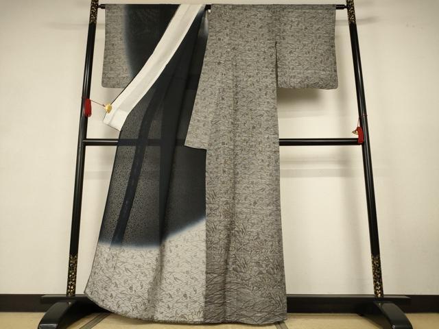 平和屋着物＊夏物　訪問着　紋紗　草花文　暈し染め　正絹　逸品　AABK6541jd