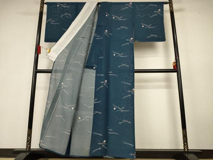 平和屋着物＊夏物　小紋　絽　松葉　正絹　逸品　AABK6542jd