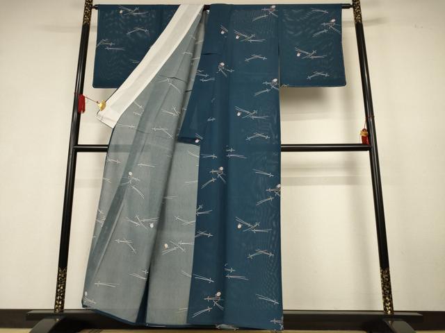 平和屋着物＊夏物　小紋　絽　松葉　正絹　逸品　AABK6542jd