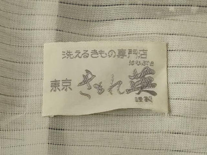 平和屋着物＊夏物　洗える最高級着物　＜英＞はなぶさ謹製　小紋　絽　舞花文　黒地　洗える着物　AABK6544jd