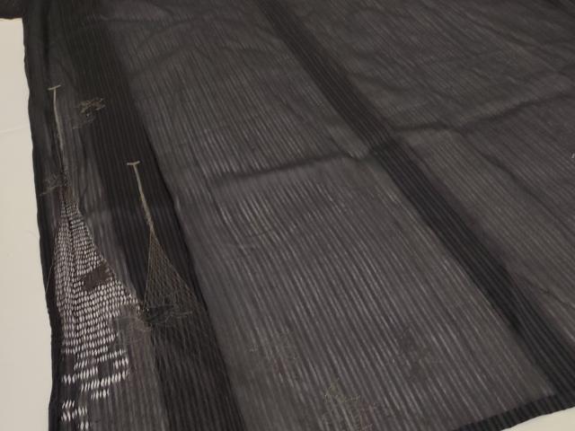平和屋着物＊夏物　アンティーク　大正ロマン　色留袖　紗　風景飛鳥文　金糸　正絹　逸品　AABK6546jd