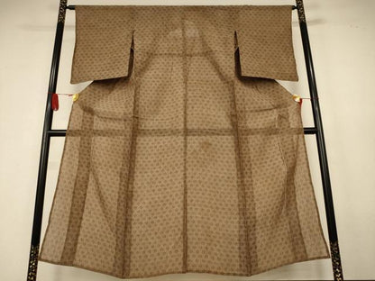 平和屋着物＊夏物　小千谷ちぢみ　丸文　麻　逸品　AABK6547jd